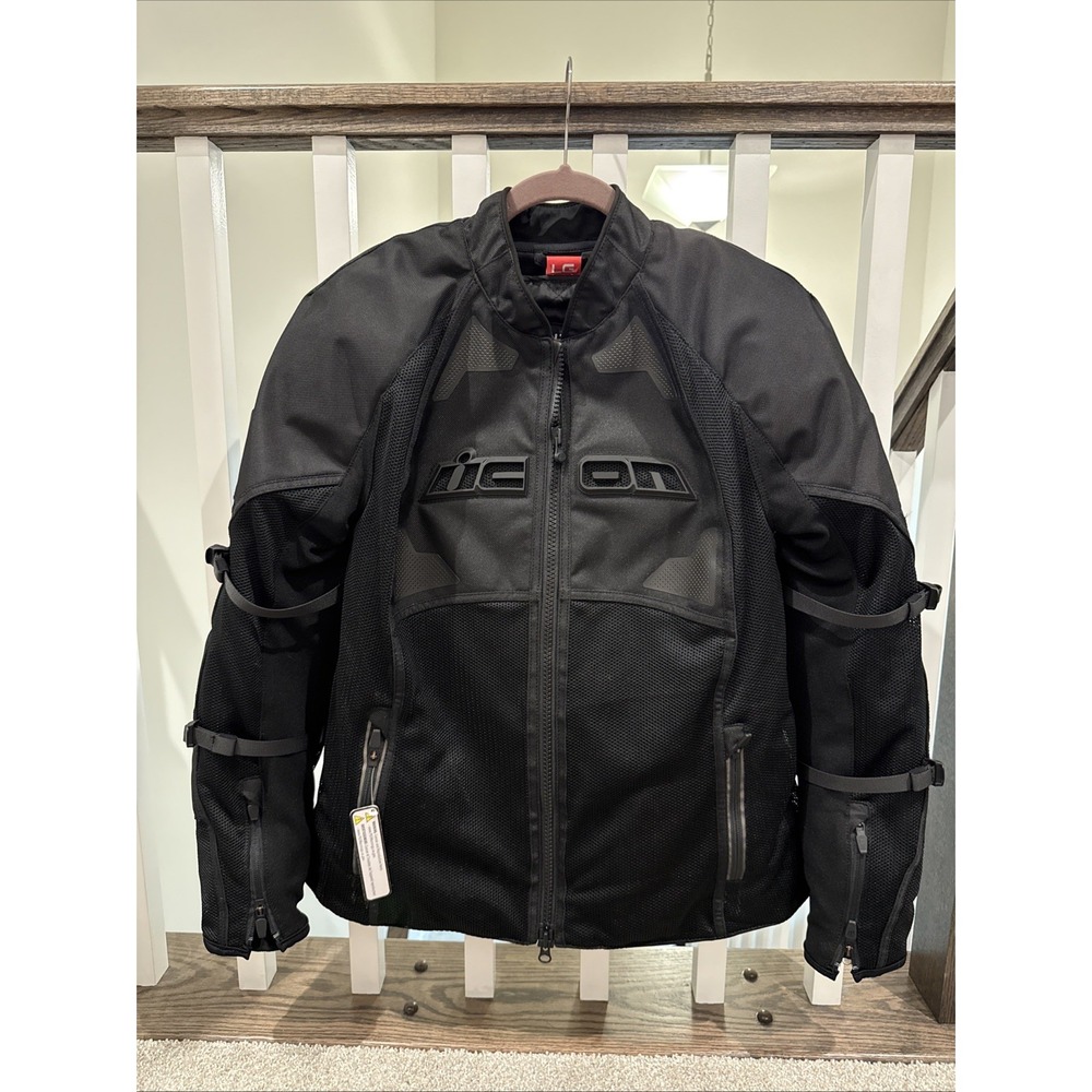 ICON Contra 2 Stealth Jacket Black D30 Motorcycle Protection Adult L WOMENS